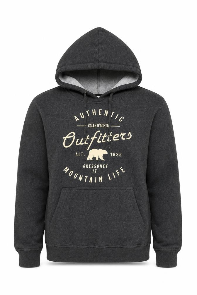 Front view of Clique Men's Grey Pullover Hoodie, size S