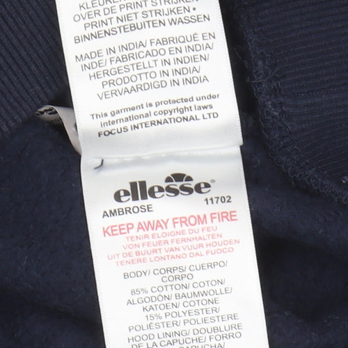 Ellesse Women's Blue Pullover Hoodie, Size 4, Casual Wear