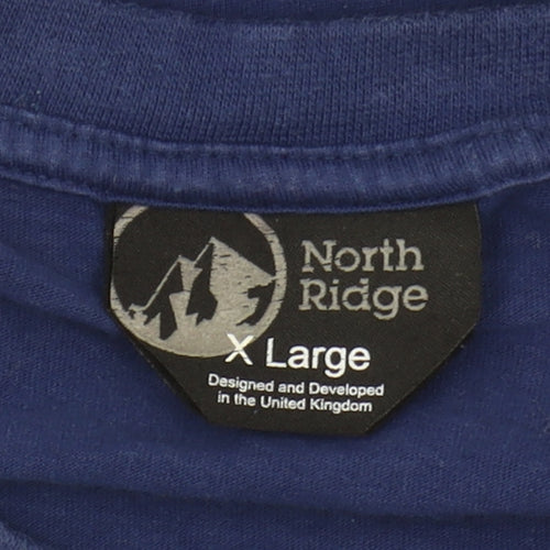 North Ridge Men's Blue XL Cotton Graphic T-Shirt