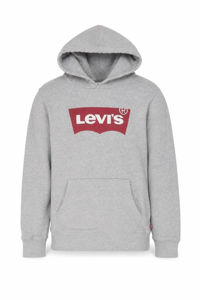 Front view of Levi's Men's Grey Pullover Hoodie, size S