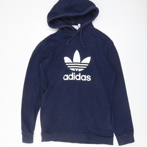 Adidas Men's Blue Logo Hoodie, Medium, Pullover
