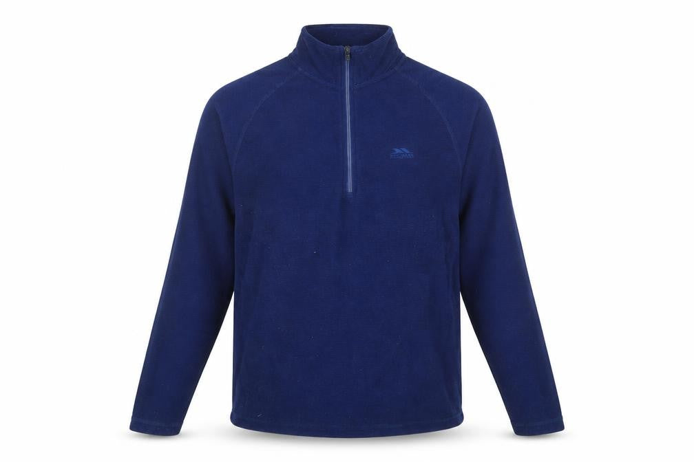 Front view of Trespass Men's Blue 1/2 Zip Sweatshirt, S, Excellent Condition