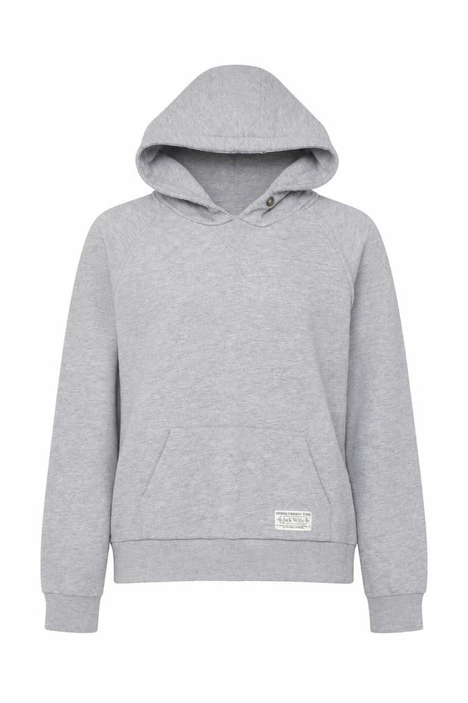 Front view of Jack Wills Women's Grey Pullover Hoodie, size 14