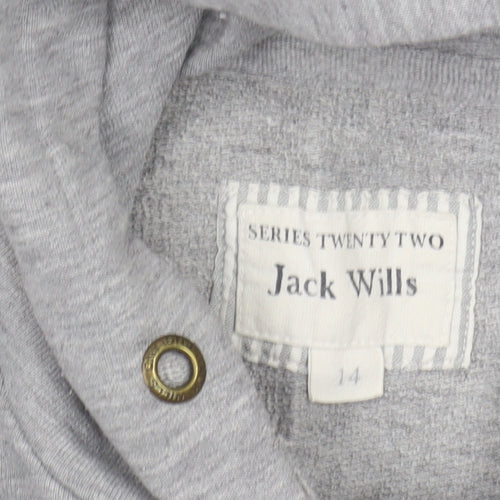 Jack Wills Women's Grey Pullover Hoodie Size 14