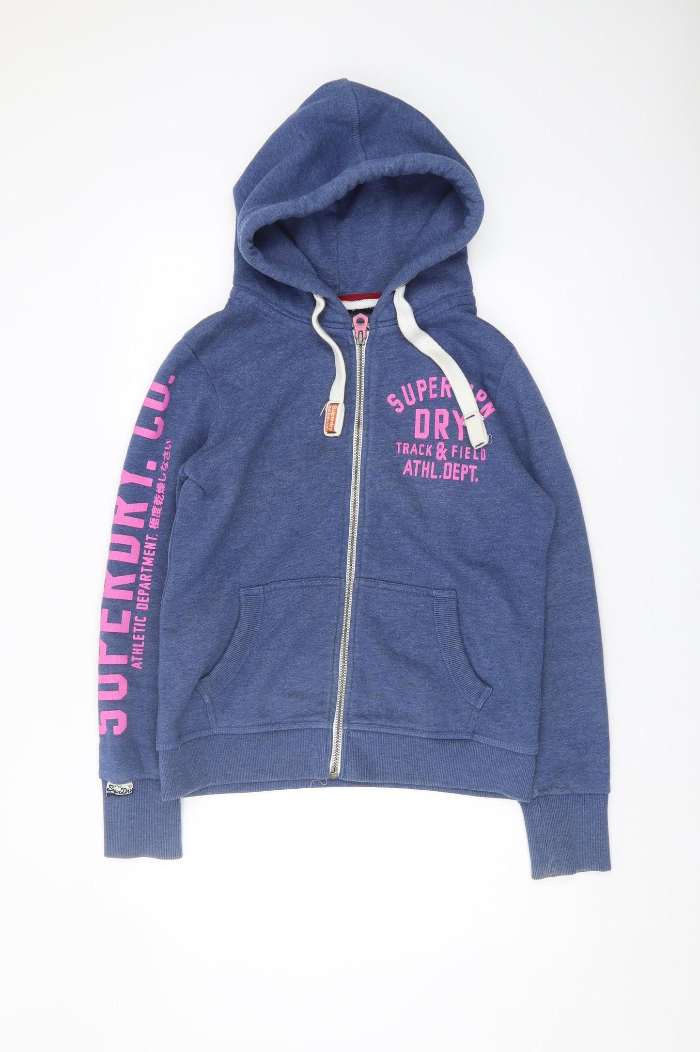 Superdry Women's Blue Logo Full Zip Hoodie L