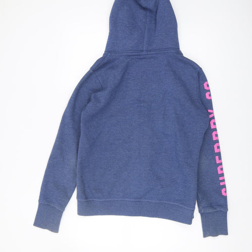 Superdry Women's Blue Logo Full Zip Hoodie L
