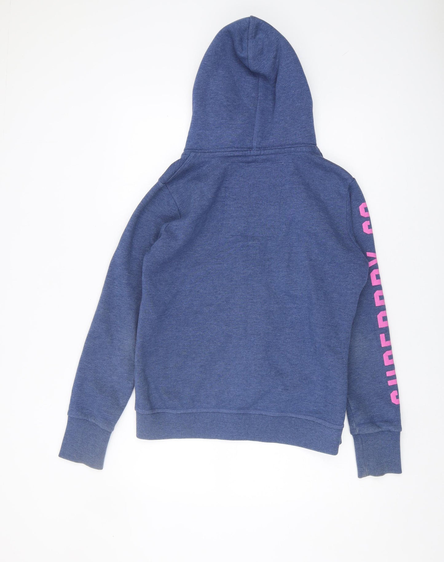 Superdry Women's Blue Logo Full Zip Hoodie L