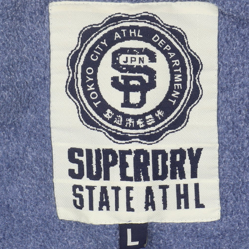 Superdry Women's Blue Logo Full Zip Hoodie L