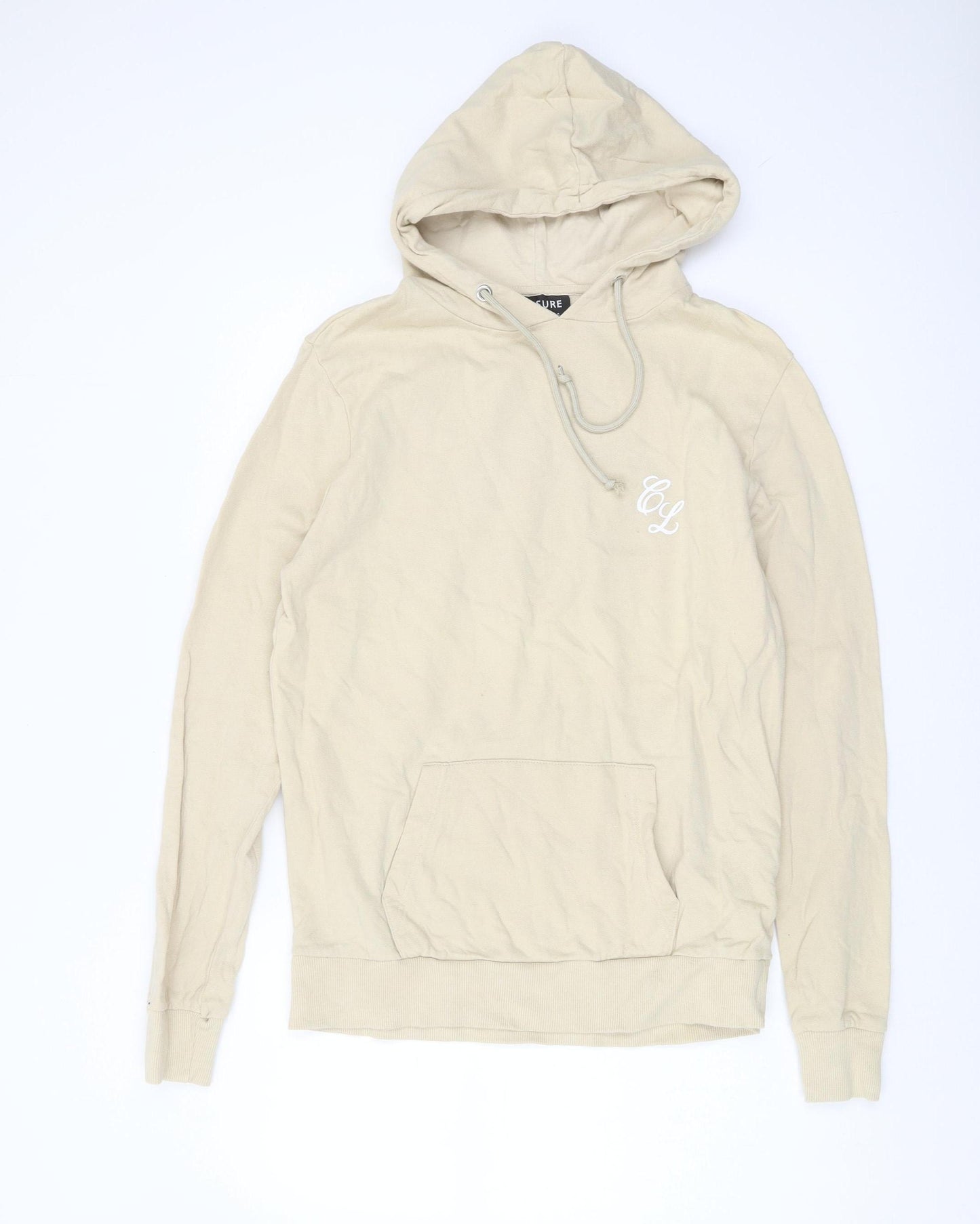 Closure London Beige Men's Small Pullover Hoodie