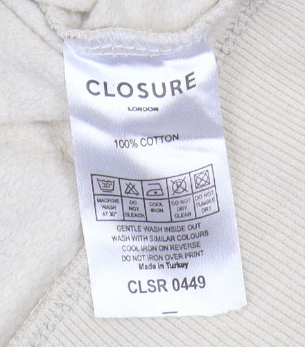 Closure London Beige Men's Small Pullover Hoodie