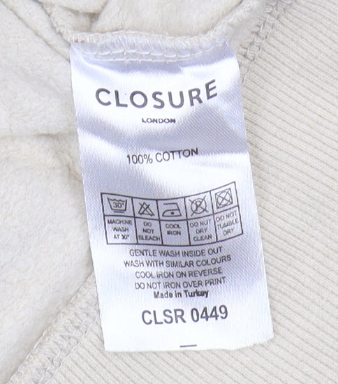Closure London Beige Men's Small Pullover Hoodie