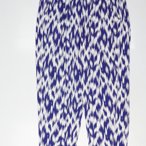 Marks and Spencer Women's Blue Animal Print Trousers