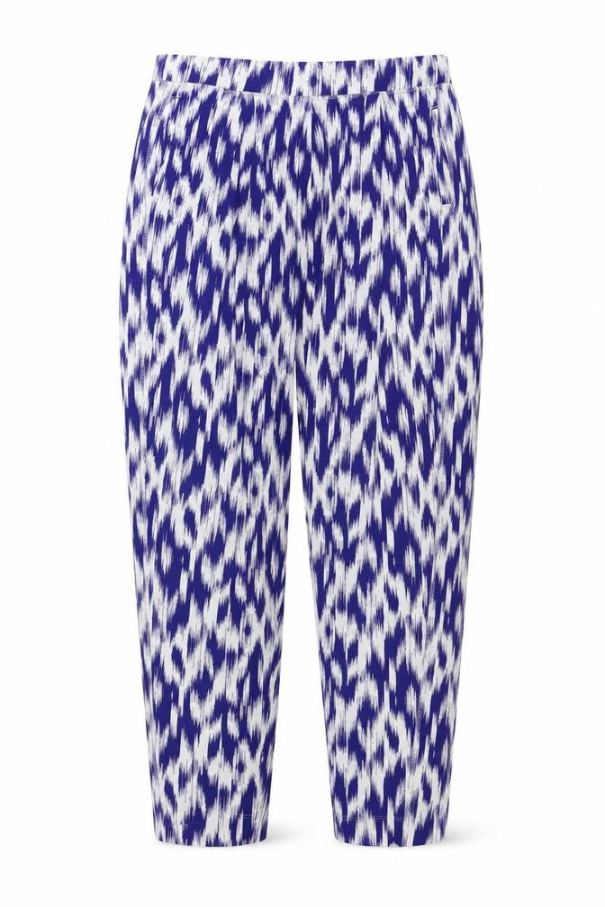 Front view of Marks & Spencer Women's Blue Animal Print Trousers