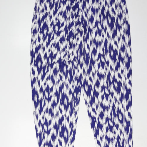 Marks and Spencer Women's Blue Animal Print Trousers
