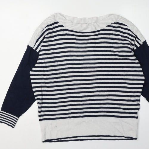 Julipa Women's Striped Pullover Jumper, Size 16, Boat Neck