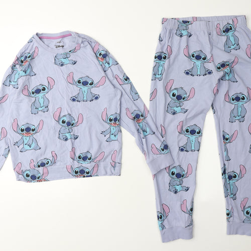 Marks and Spencer Girls Stitch Pyjama Set, Blue, 10-11 Years