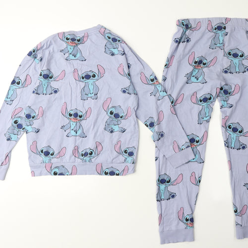 Marks and Spencer Girls Stitch Pyjama Set, Blue, 10-11 Years