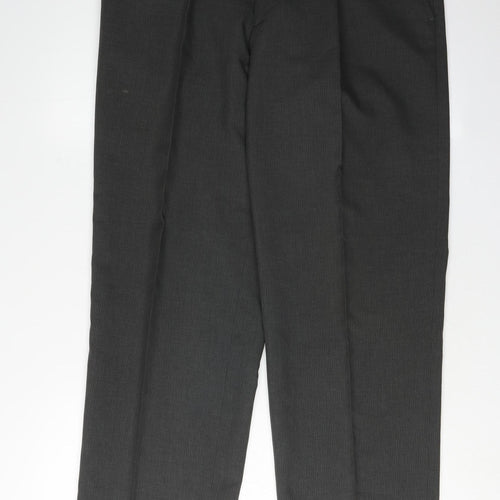 Burton Men's Black Dress Trousers 34L Polyester Flat Front