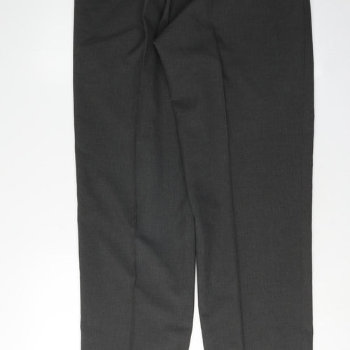 Burton Men's Black Dress Trousers 34L Polyester Flat Front