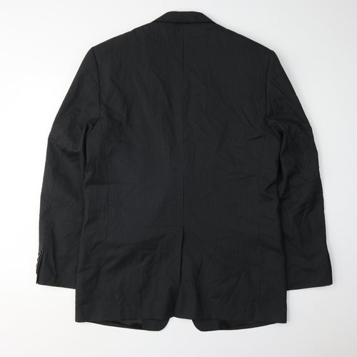 HAMNETT Men's Black Striped Blazer L Formal Jacket