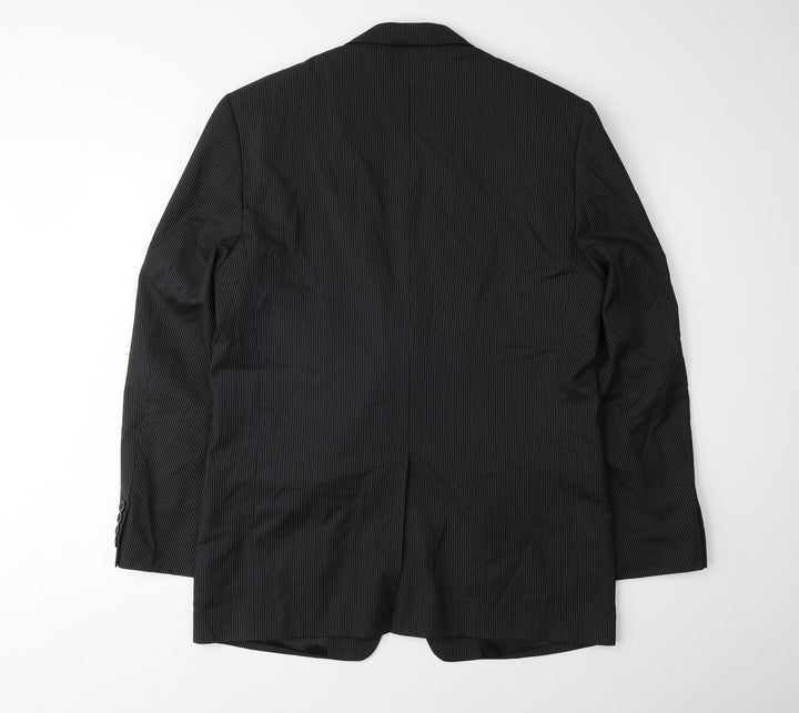 HAMNETT Men's Black Striped Blazer L Formal Jacket