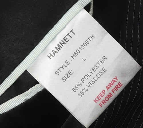 HAMNETT Men's Black Striped Blazer L Formal Jacket