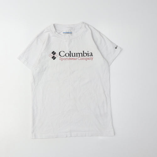 Columbia Boys White Logo T-Shirt 11-12 Years Casual Graphic