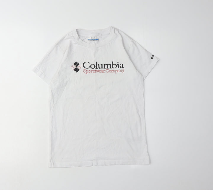 Columbia Boys White Logo T-Shirt 11-12 Years Casual Graphic