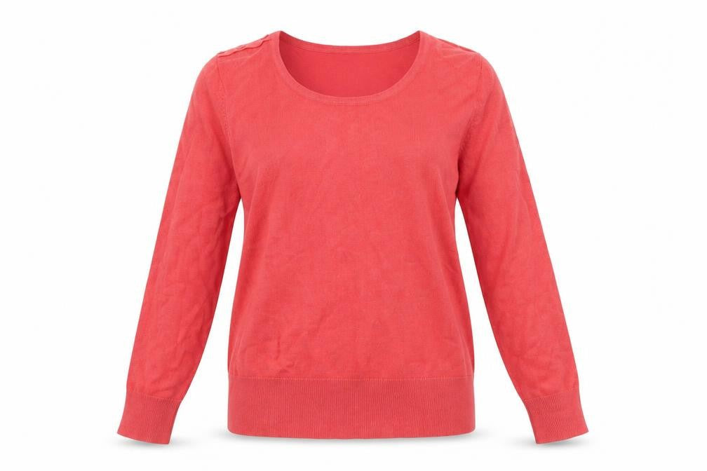 Front view of Simon Jeffrey Women's Red Round Neck Jumper, size M