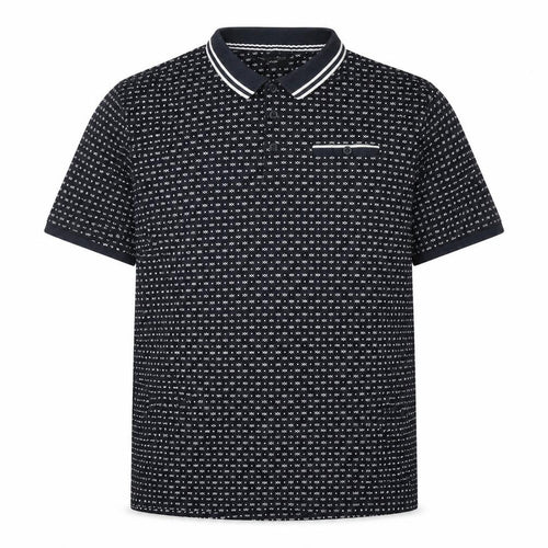 Brave Soul Men's XL Black Geometric Polo Shirt