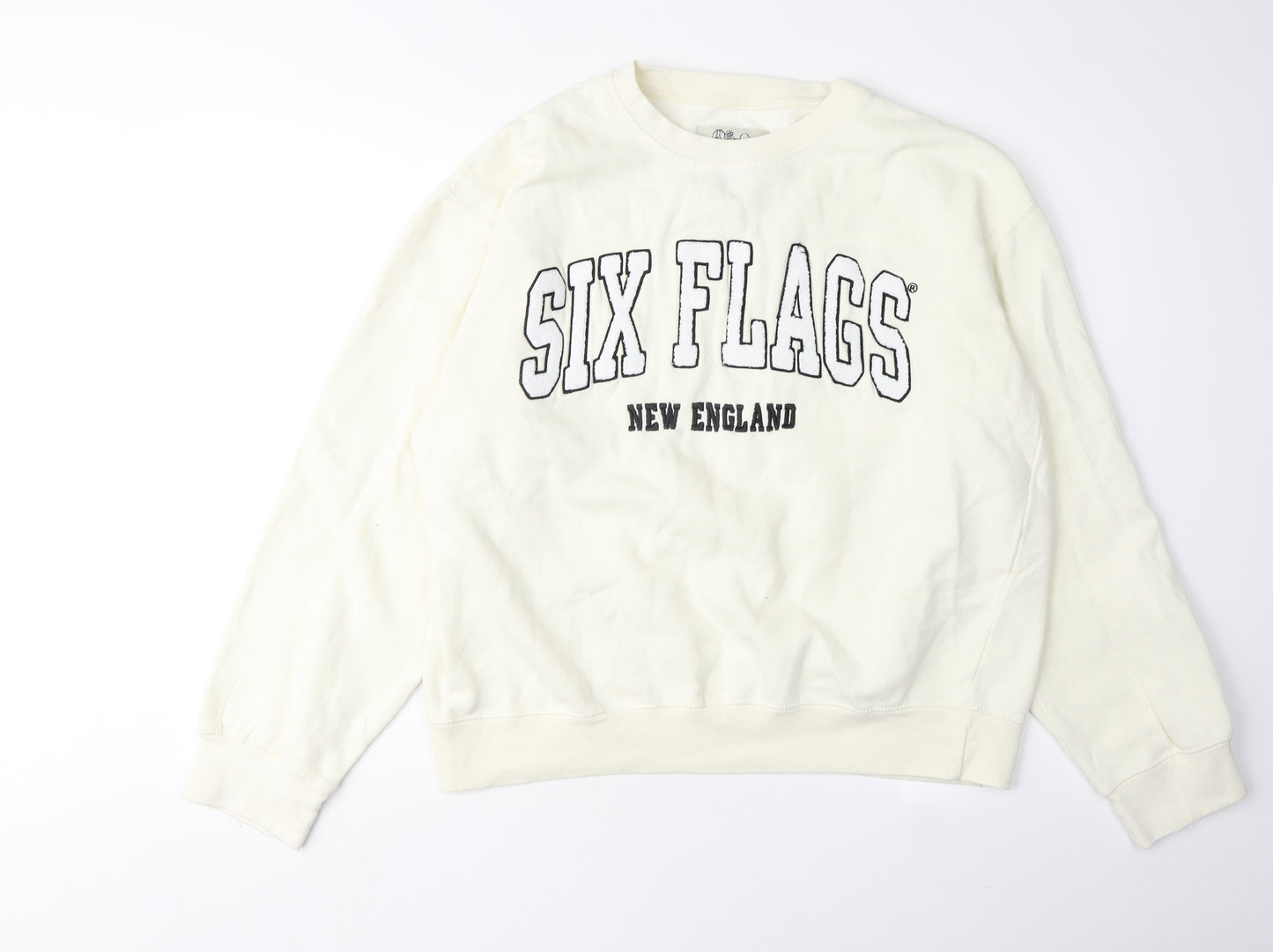 Six Flags XL White Sweatshirt Unisex Adults