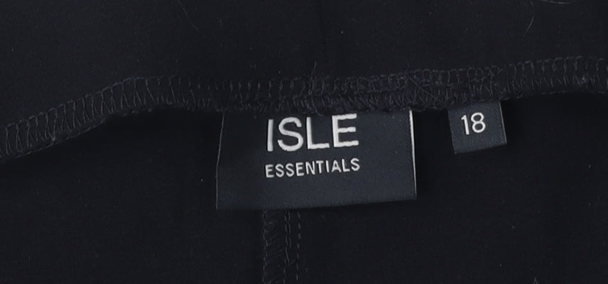 ISLE ESSENTIALS Women's Black Trousers Size 18