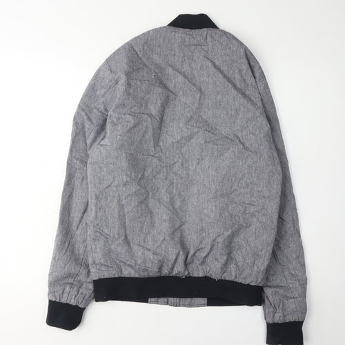 River Island Men's Grey Bomber Jacket, Size S, Casual Style