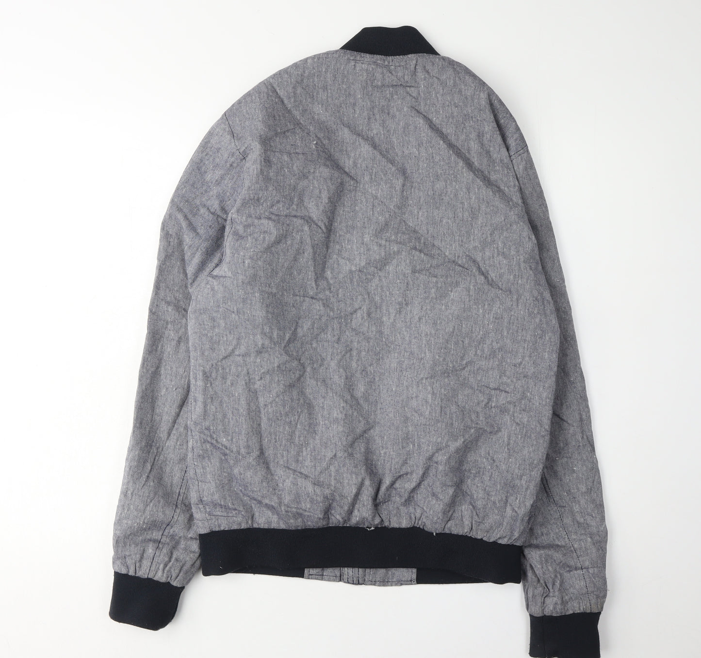 River Island Men's Grey Bomber Jacket, Size S, Casual Style