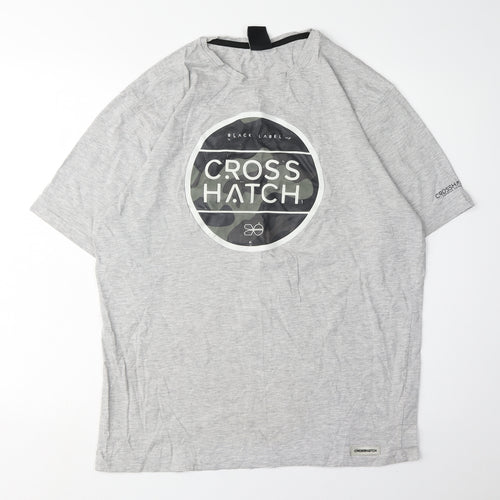 Crosshatch Men's Grey 2XL Camouflage T-Shirt