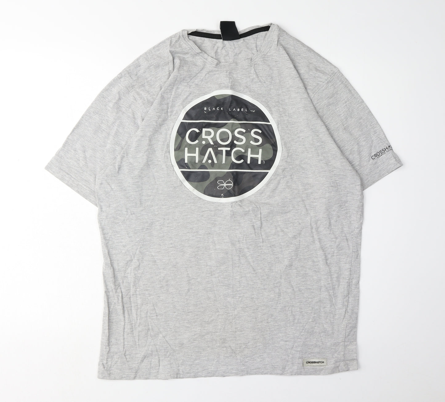 Crosshatch Men's Grey 2XL Camouflage T-Shirt