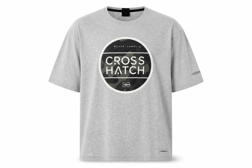 Front view of Crosshatch Men's Grey 2XL Camouflage T-Shirt