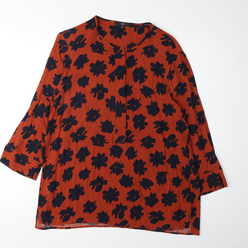 Jasper Conran Women's Red Floral Tunic Blouse Size 12