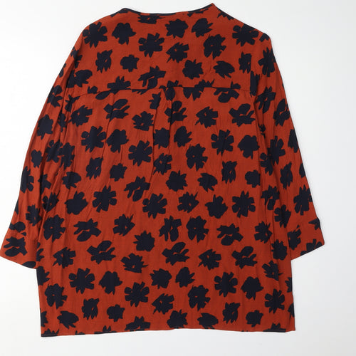 Jasper Conran Women's Red Floral Tunic Blouse Size 12