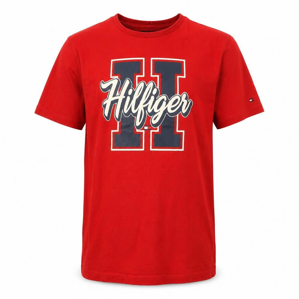 Front view of Tommy Hilfiger boys’ red graphic t-shirt -, size 16, years