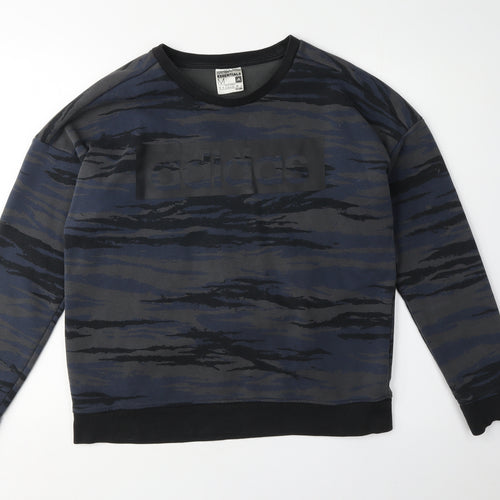 adidas Unisex Black Camouflage Sweatshirt Size 14