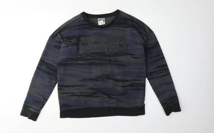 adidas Unisex Black Camouflage Sweatshirt Size 14
