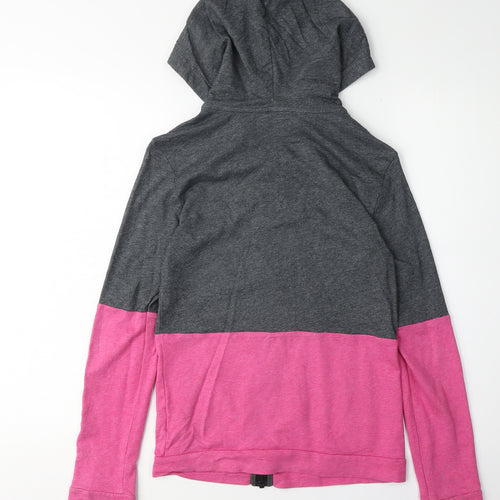 Adidas Women's Pink/Gray Full Zip Hoodie XS