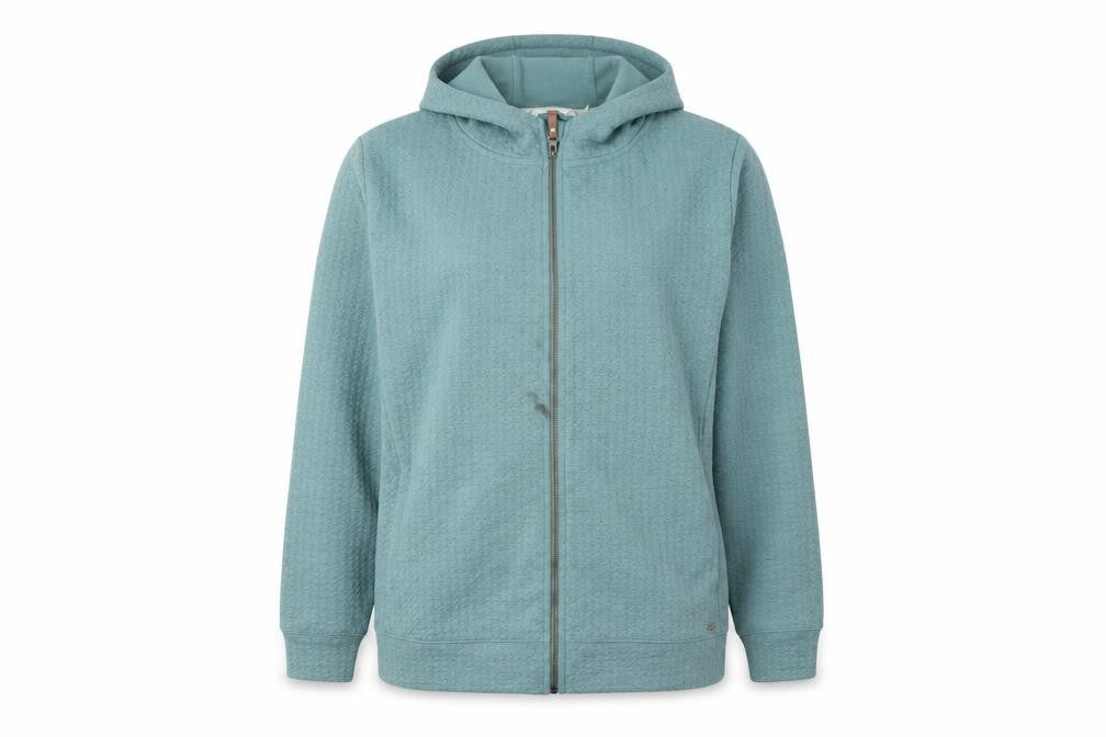 Front view of Green unisex full zip hoodie 2xl
