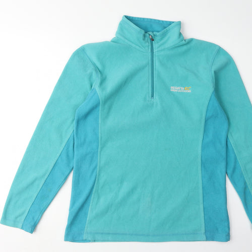 Regatta Women's Blue Fleece 1/4 Zip Sweatshirt Size 10