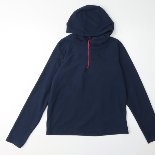 Mountain Warehouse Girls Blue Fleece Hoodie, 13 Years, 1/4 Zip