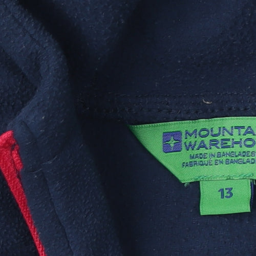 Mountain Warehouse Girls Blue Fleece Hoodie, 13 Years, 1/4 Zip