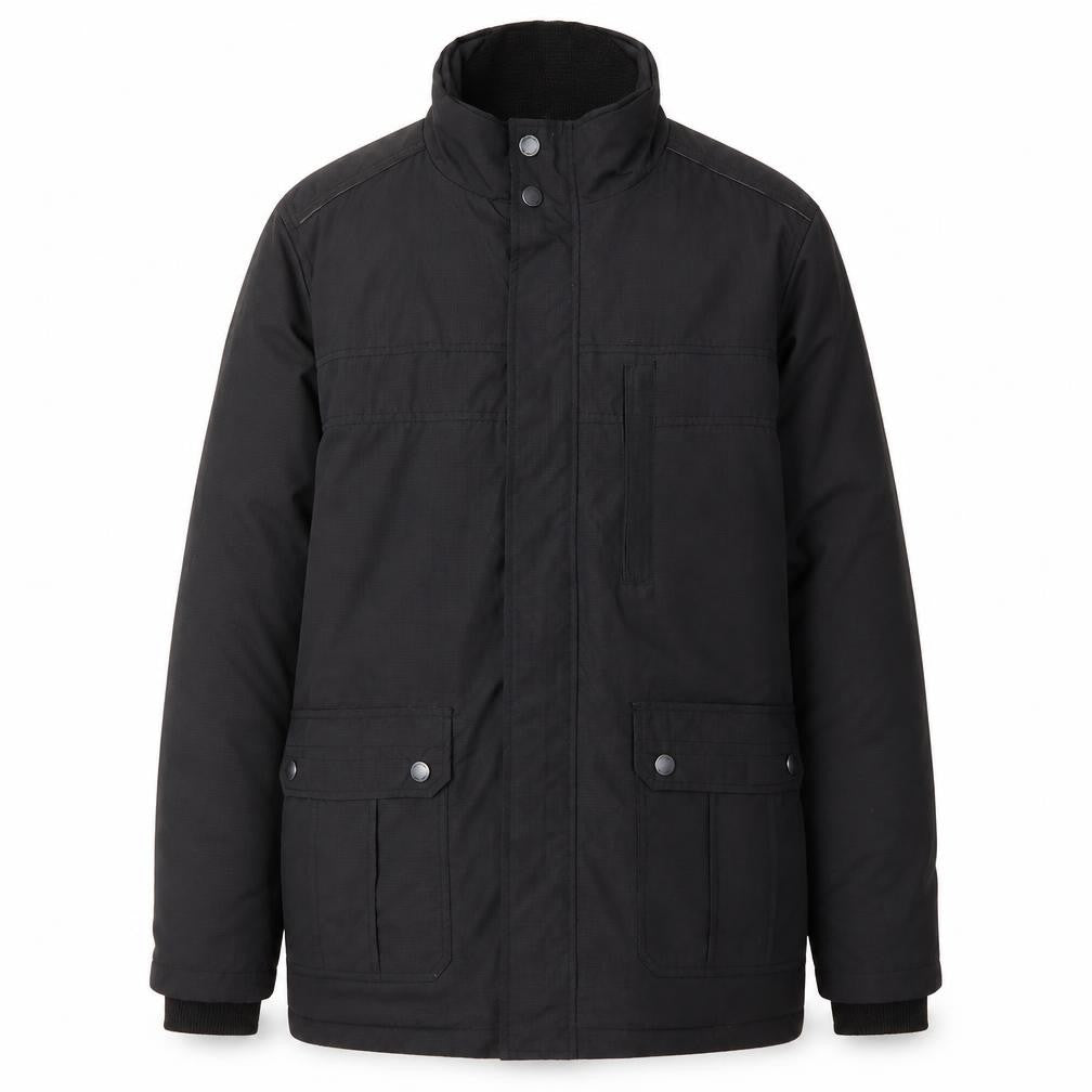 Front view of Jeff Banks Men's Black Military Jacket M