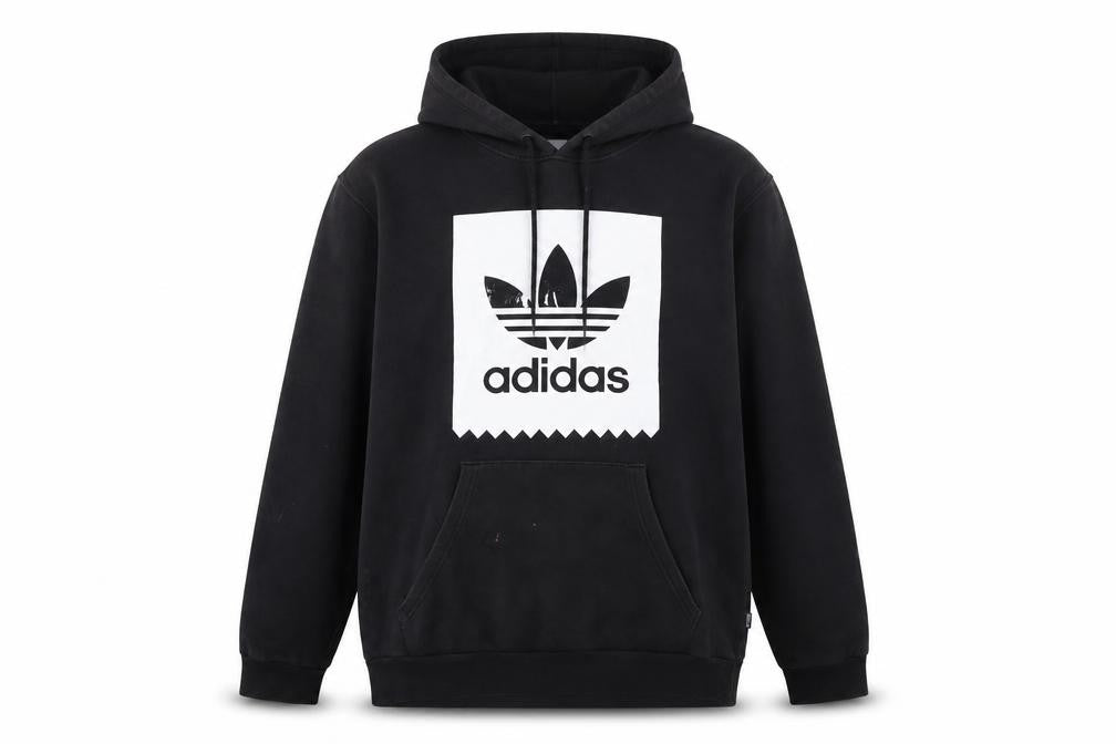 Front view of Adidas Men's Black Pullover Hoodie - M