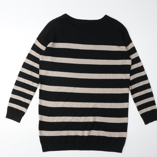 Wallis Women's Black Striped Pullover Jumper, Size S